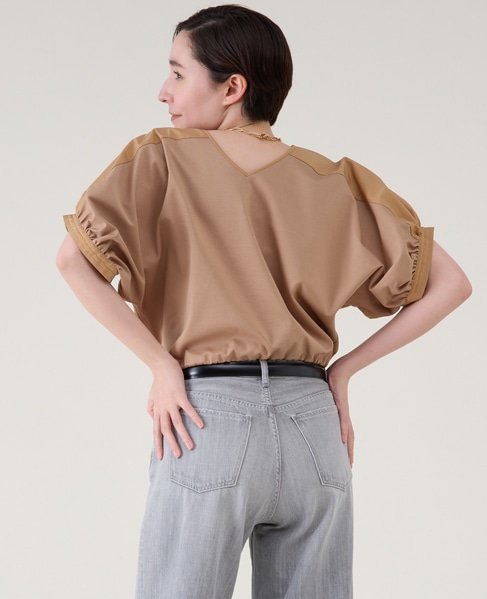 ファブリックコンビギャザープルオーバー 詳細画像 ベージュ 2