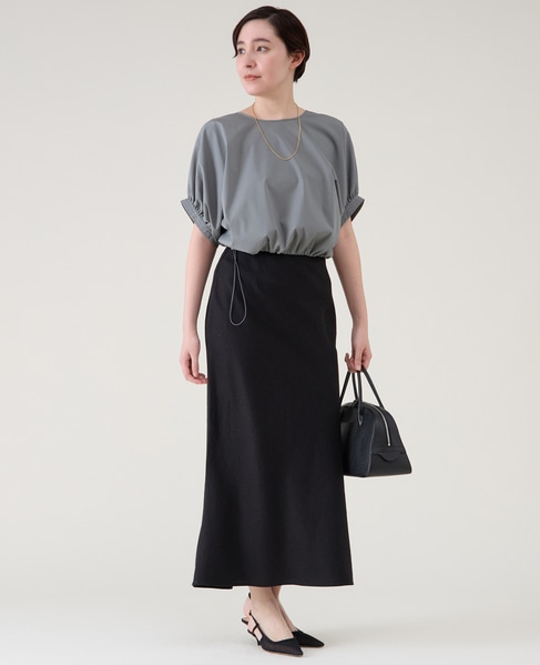 ファブリックコンビギャザープルオーバー 詳細画像 グレー 4