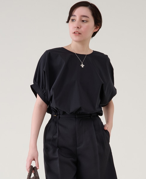 ファブリックコンビギャザープルオーバー 詳細画像 ブラック 1