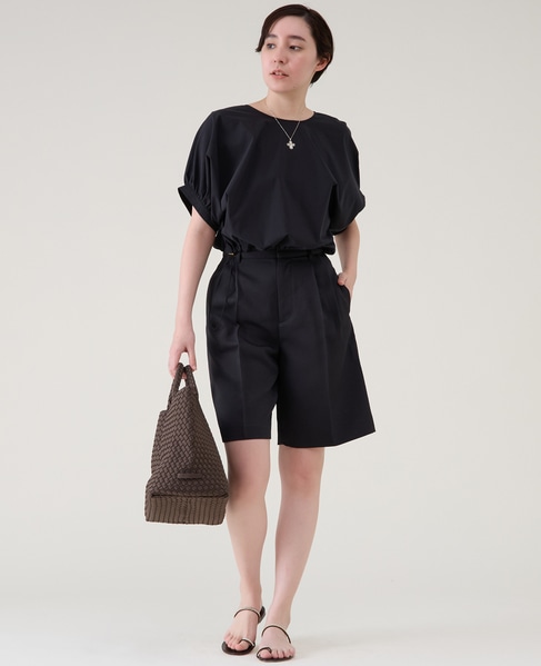 ファブリックコンビギャザープルオーバー 詳細画像 ブラック 4