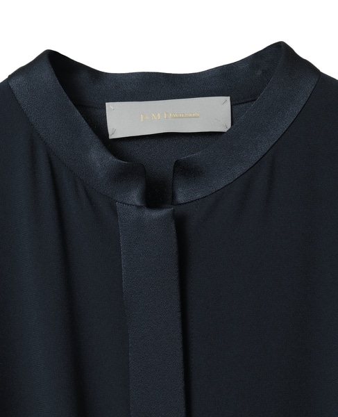 【J&M DAVIDSON / ジェイアンドエムデヴィッドソン】SATIN STAND COLLAR DRESS 詳細画像 ネイビー 3