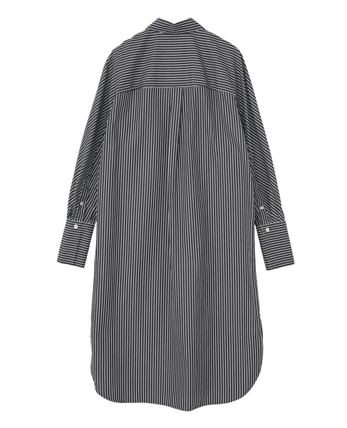 【TOTEME/トーテム】Striped Kimono-Sleeve Shirtdress 詳細画像 ブラック 2