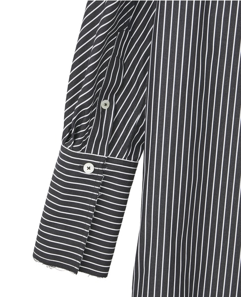 【TOTEME/トーテム】Striped Kimono-Sleeve Shirtdress 詳細画像 ブラック 6
