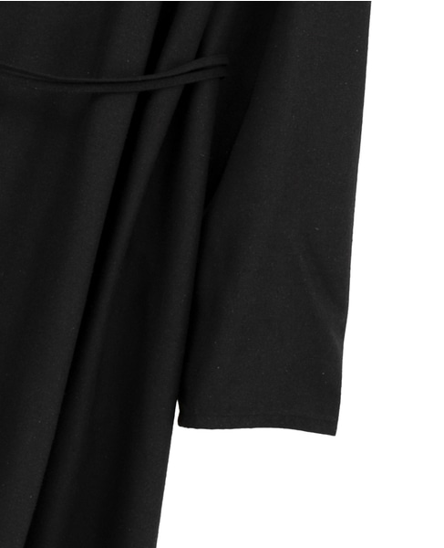 【BASERANGE/ベースレンジ】LONG SLEEVE APRON DRESS 詳細画像 ブラック 4