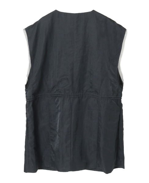 【MARGE /マージ 】Taffeta frill detail gilet 詳細画像 ブラック 2