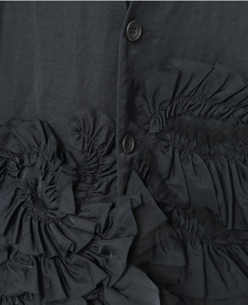 【MARGE /マージ 】Taffeta frill detail gilet 詳細画像 ブラック 6