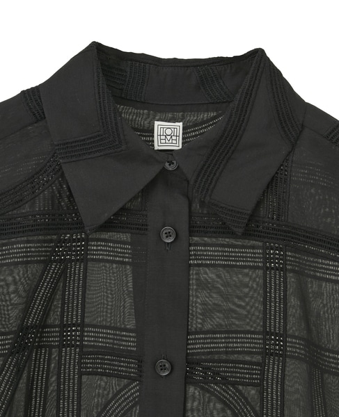 【TOTEME/トーテム】Classic Crochet Shirt 詳細画像 ブラック 3