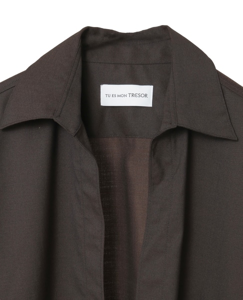 【TU ES MON TRESOR /トゥ エ モン トレゾア】Wool Vareuse Shirt 詳細画像 ブラウン 3