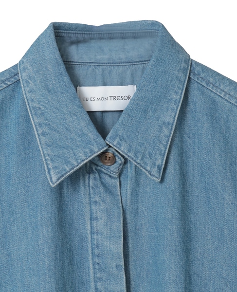 【TU ES MON TRESOR /トゥ エ モン トレゾア】The Opal Denim Over Shirt 詳細画像 ブルー 3