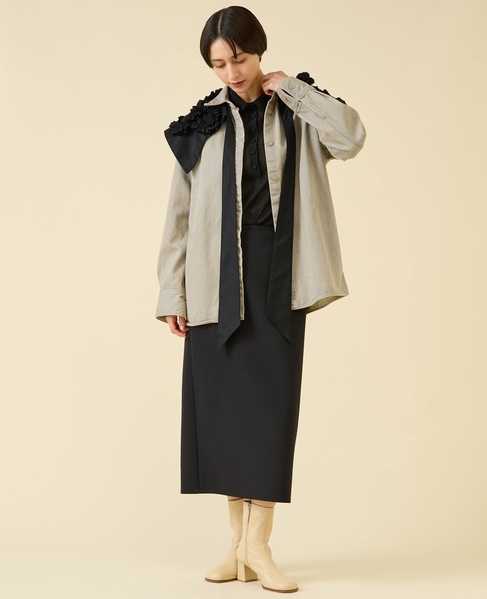 《別注》【TU ES MON TRESOR /トゥ エ モン トレゾア】The Opal Denim Over Shirt for martinique 25th Anniversary 詳細画像 ライトグレー 10