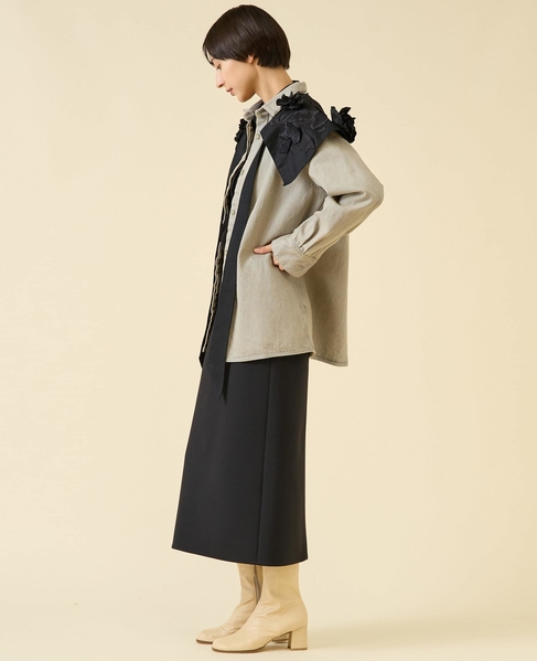 《別注》【TU ES MON TRESOR /トゥ エ モン トレゾア】The Opal Denim Over Shirt for martinique 25th Anniversary 詳細画像 ライトグレー 11