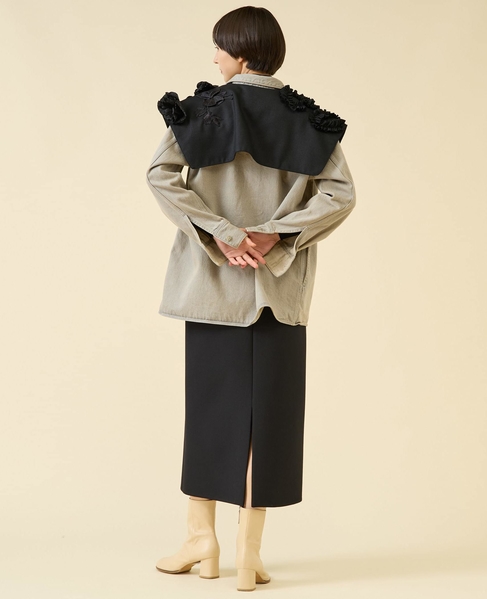 《別注》【TU ES MON TRESOR /トゥ エ モン トレゾア】The Opal Denim Over Shirt for martinique 25th Anniversary 詳細画像 ライトグレー 12