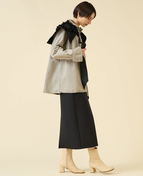 《別注》【TU ES MON TRESOR /トゥ エ モン トレゾア】The Opal Denim Over Shirt for martinique 25th Anniversary 詳細画像 ライトグレー 13