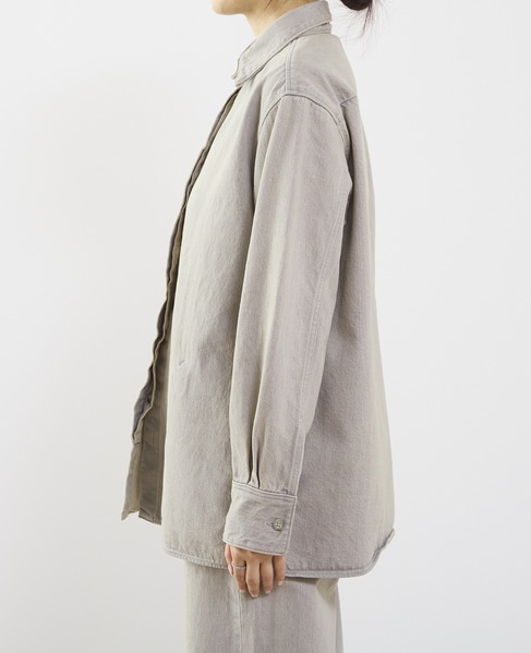 《別注》【TU ES MON TRESOR /トゥ エ モン トレゾア】The Opal Denim Over Shirt for martinique 25th Anniversary 詳細画像 ライトグレー 15