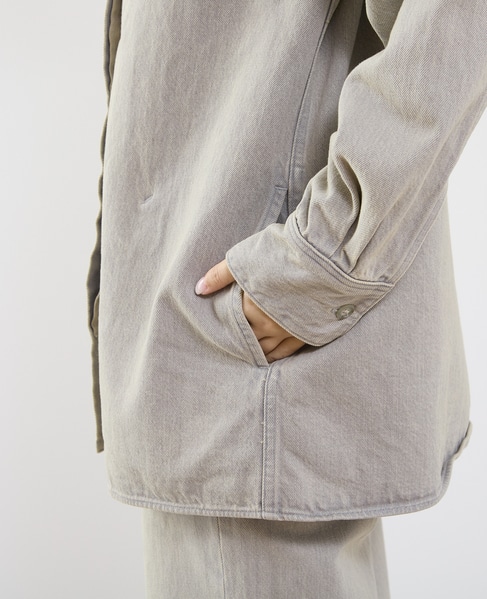 《別注》【TU ES MON TRESOR /トゥ エ モン トレゾア】The Opal Denim Over Shirt for martinique 25th Anniversary 詳細画像 ライトグレー 18