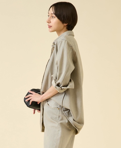 《別注》【TU ES MON TRESOR /トゥ エ モン トレゾア】The Opal Denim Over Shirt for martinique 25th Anniversary 詳細画像 ライトグレー 2
