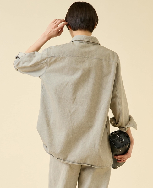 《別注》【TU ES MON TRESOR /トゥ エ モン トレゾア】The Opal Denim Over Shirt for martinique 25th Anniversary 詳細画像 ライトグレー 3