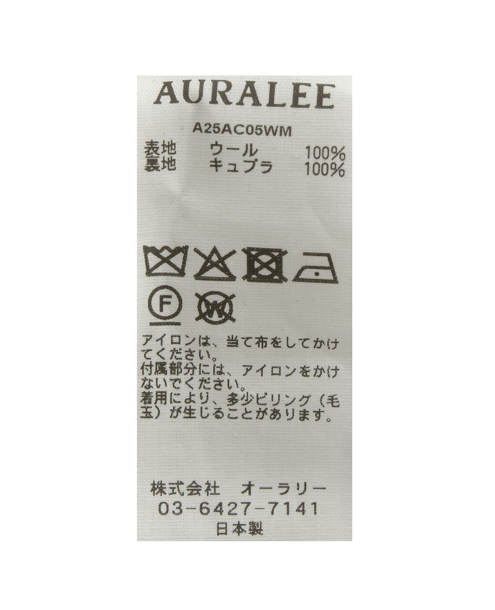 【AURALEE/オーラリー】SUPER FINE WOOL MOSSER CHESTERFIELD COAT 詳細画像 ブラック 7