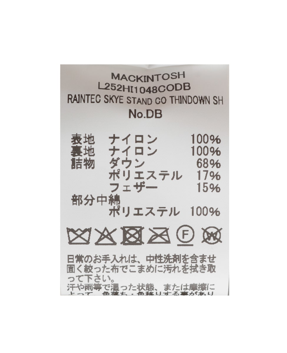 【MACKINTOSH/マッキントッシュ】RAINTEC SKYE STND CO THINDOWN SH 詳細画像 アイボリー 13