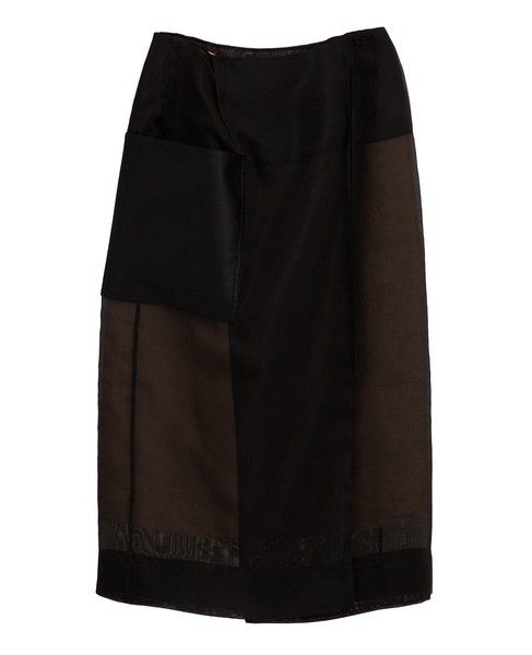 【CARVEN /カルヴェン】SK305-SHEER WRAP SKIRT 詳細画像 ブラック 1