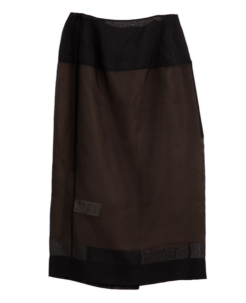 【CARVEN /カルヴェン】SK305-SHEER WRAP SKIRT 詳細画像 ブラック 2