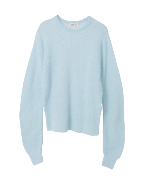 【AURALEE/オーラリー】BABY SURI ALPACA SHEER KNIT P/O 詳細画像 サックス 1