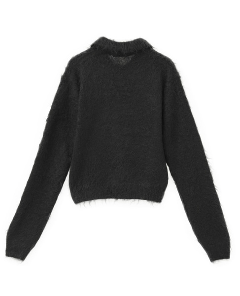 【AURALEE/オーラリー】*BRUSHED SUPER KID MOHAIR KNIT POLO 詳細画像 チャコールグレー 2