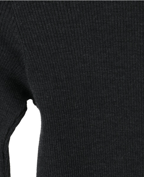 【AURALEE/オーラリー】SUPER FINE WOOL HIGH GAUGE RIB KNIT P/O 詳細画像 チャコールグレー 6