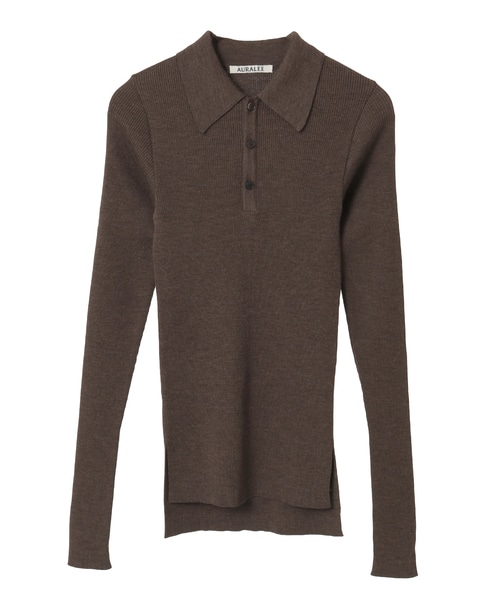 AURALEE/オーラリー】SUPER FINE WOOL HIGH GAUGE RIB KNIT POLO