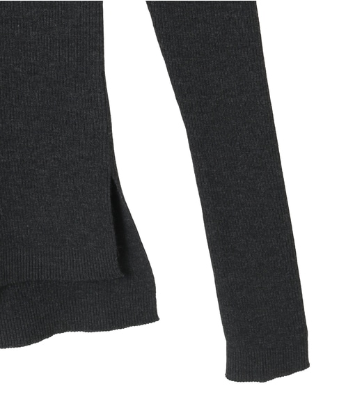 【AURALEE/オーラリー】SUPER FINE WOOL HIGH GAUGE RIB KNIT POLO 詳細画像 チャコールグレー 4