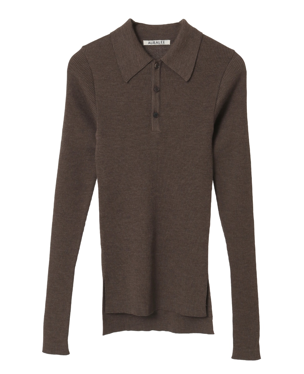 AURALEE/オーラリー】SUPER FINE WOOL HIGH GAUGE RIB KNIT POLO