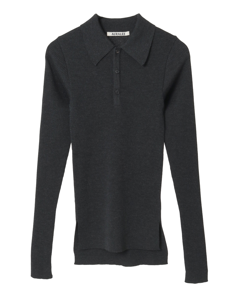 オーラリー　ニットポロシャツ AURALEE オーラリー 22AW BRUSHED SUPER KID MOHAIR KNIT POLO