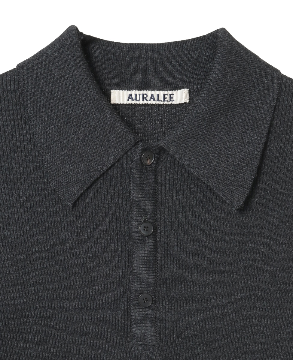 AURALEE/オーラリー】SUPER FINE WOOL HIGH GAUGE RIB KNIT POLO