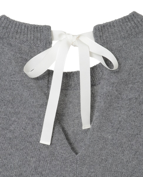 【CARVEN /カルヴェン】KN250-KNIT TOP-TIE-BACK JUMPER 詳細画像 杢グレー 4