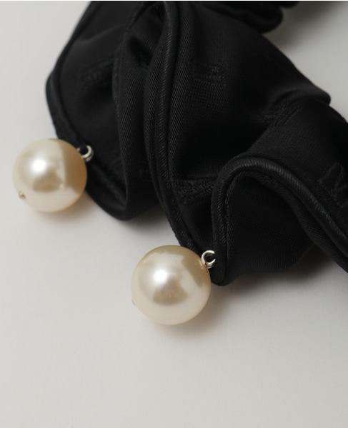 【ALEXANDRE DE PARIS/ アレクサンドル ドゥ パリ 】サテンシュシュ パールロゴテキスタイル 詳細画像 ブラック 3