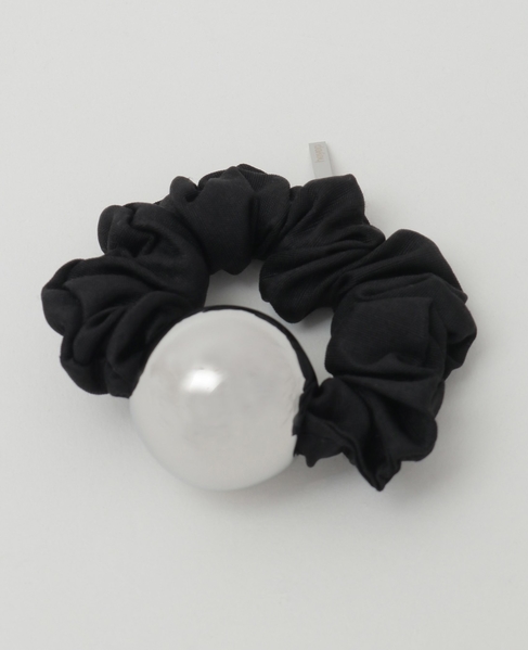 【heyep】Medium Metal Ball Silk Scrunchie 詳細画像 ブラック 1