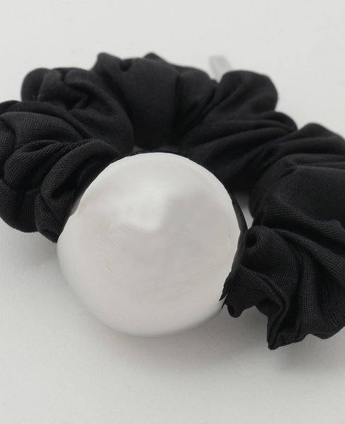 【heyep】Medium Metal Ball Silk Scrunchie 詳細画像 ブラック 4