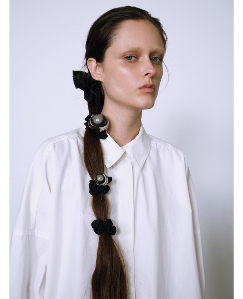 【heyep】Medium Metal Ball Silk Scrunchie 詳細画像 ブラック 6