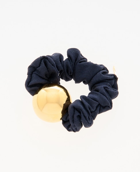 《別注》【heyep】Medium Metal Ball Silk Scrunchie NAVY 詳細画像 ネイビー 1