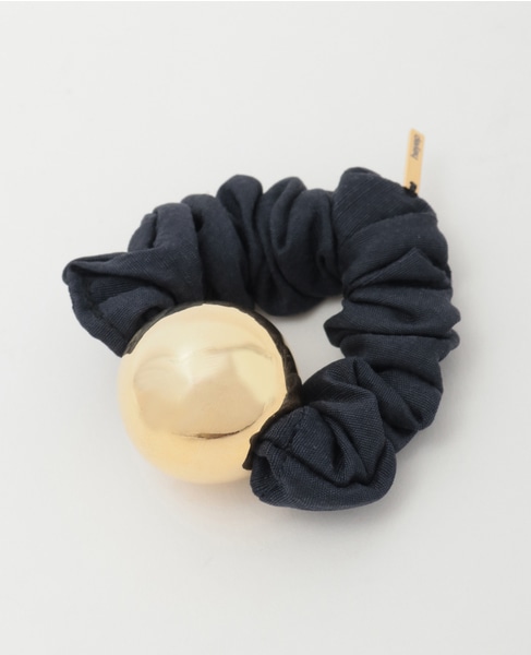 《別注》【heyep】Medium Metal Ball Silk Scrunchie NAVY 詳細画像 ネイビー 3