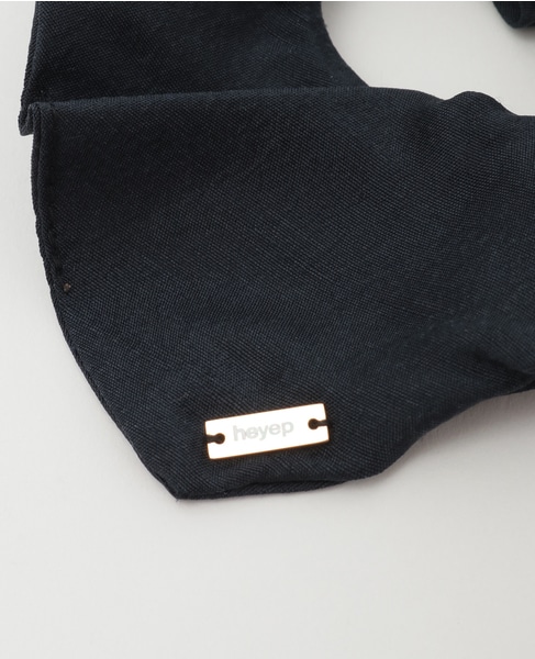 《別注》【heyep /ヘイップ】Silk Heart Scrunchie-Medium NAVY 詳細画像 ネイビー 3