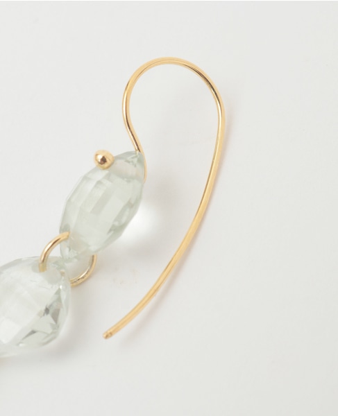 【MOUNIR/ムニ―ル】グリーンアメジスト3pドロップピアス 詳細画像 グリーン 3