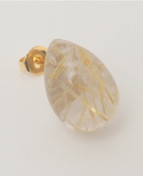 【MOUNIR/ムニ―ル】ルチルクォーツスタッズピアス 詳細画像 ゴールド 2