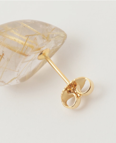 【MOUNIR/ムニ―ル】ルチルクォーツスタッズピアス 詳細画像 ゴールド 3