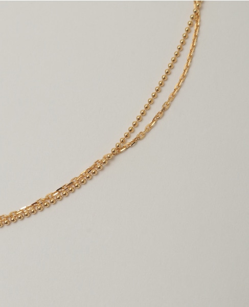 【MARIHA/マリハ】Silent Rain ネックレス 2連(ボールxレクタングル) SV(K18P) 40cm 詳細画像 ゴールド 4