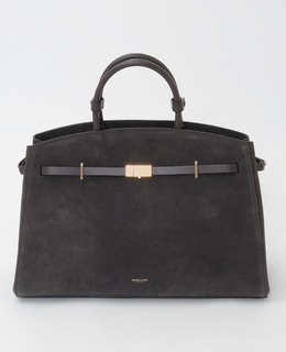 メゾンカナウ ボックスボストン L別注シュリンクレザー黒 追加》MAISON CANAU メゾン カナウ ボックスボストン Lハンドル