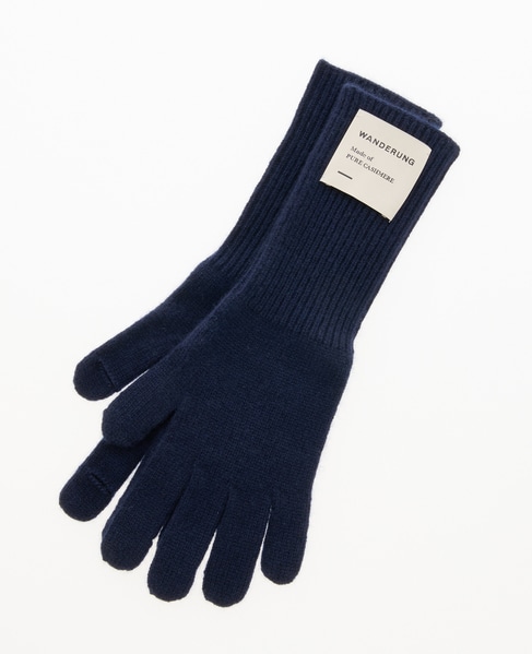 【WANDERUNG/ワンデルング 】Pure Casgmere100% 5finger glove（一部別注カラー） 詳細画像 ネイビー 1