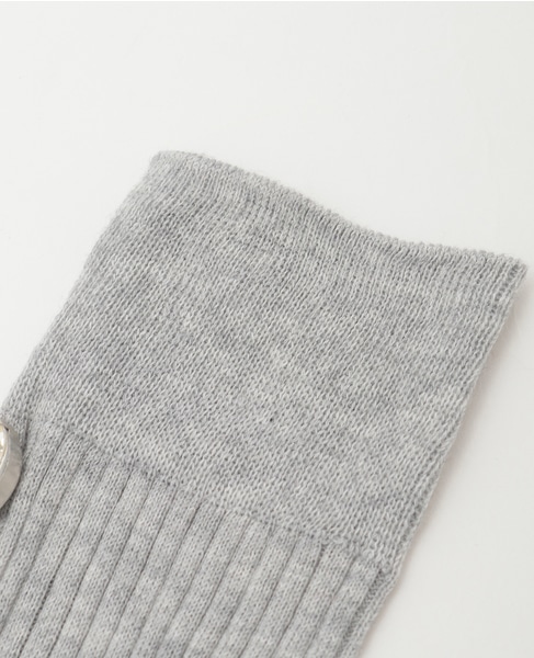 【Maria La Rosa /マリアラローザ 】コットンリブ　ビジュー付きソックス 詳細画像 ライトグレー 3
