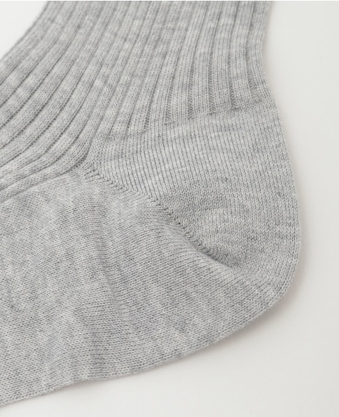 【Maria La Rosa /マリアラローザ 】コットンリブ　ビジュー付きソックス 詳細画像 ライトグレー 4