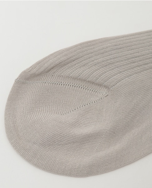 【Maria La Rosa /マリアラローザ 】シルクベース ビジュー付きリブソックス 詳細画像 ライトグレー 5